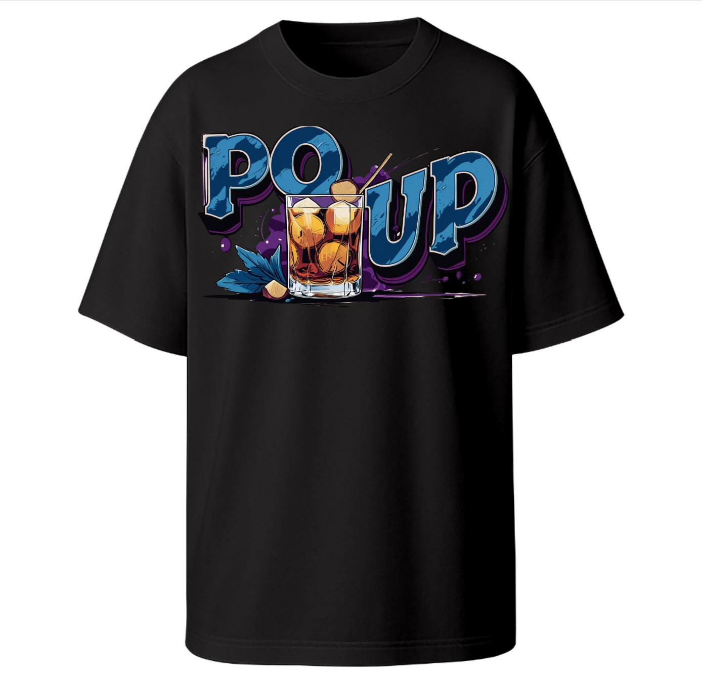 "Po-Up" Tee (Blue/Violet Design)