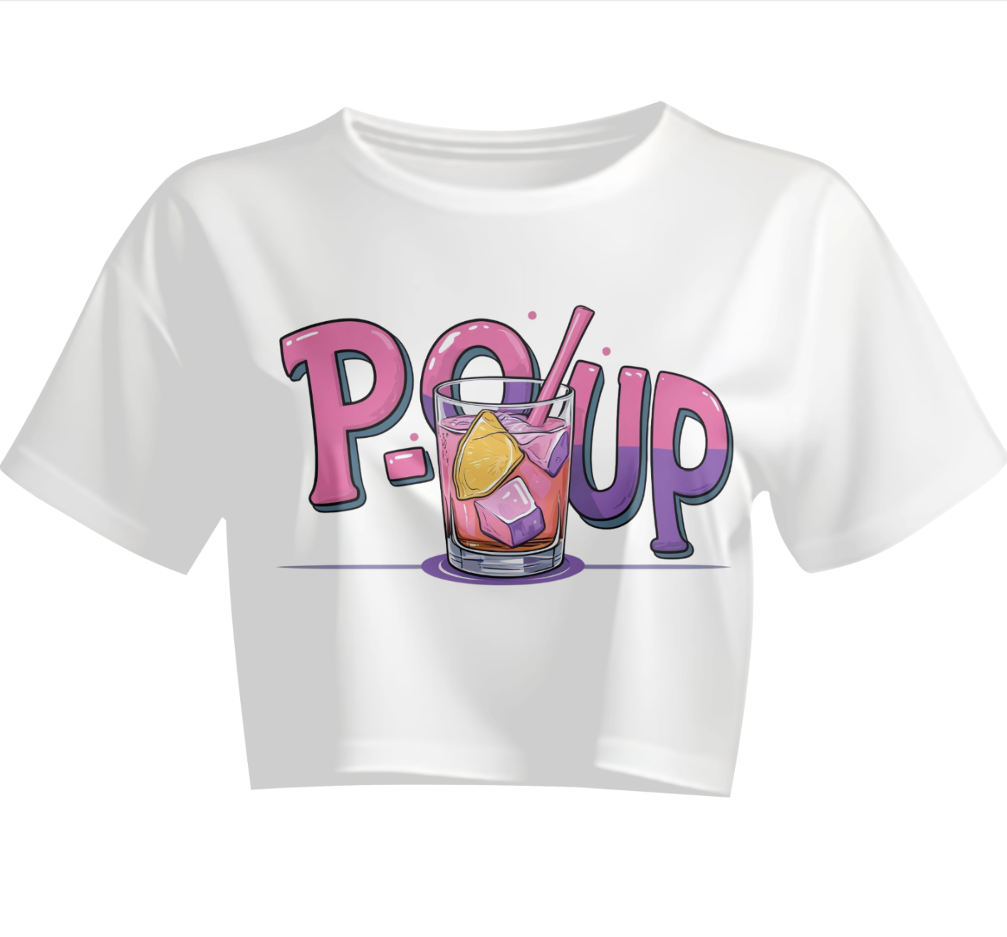 "Po-Up" CROP TOP (Pink/Purple Colorway)