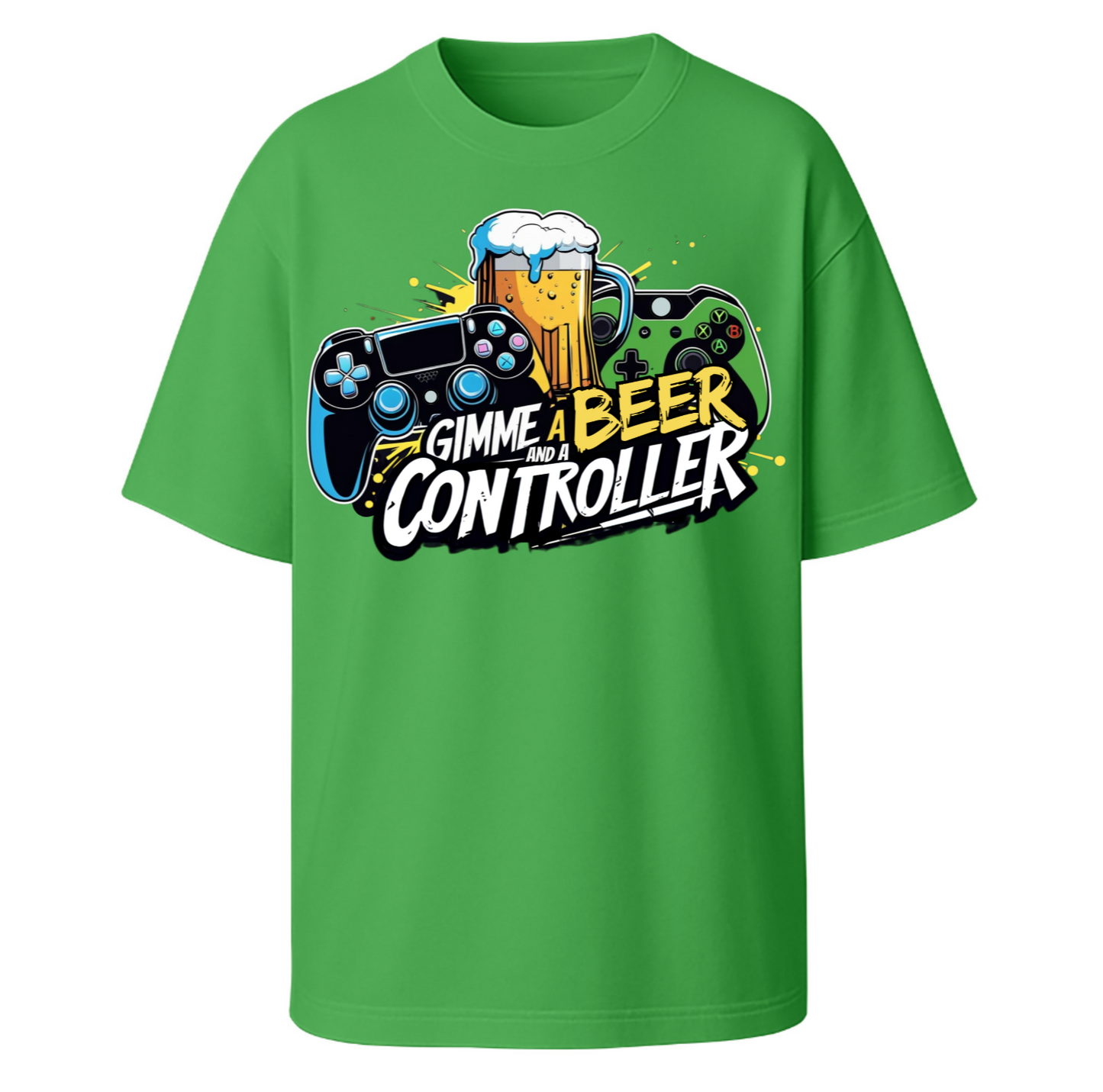 "Gimme a beer and a controller" OVERSIZED Tee